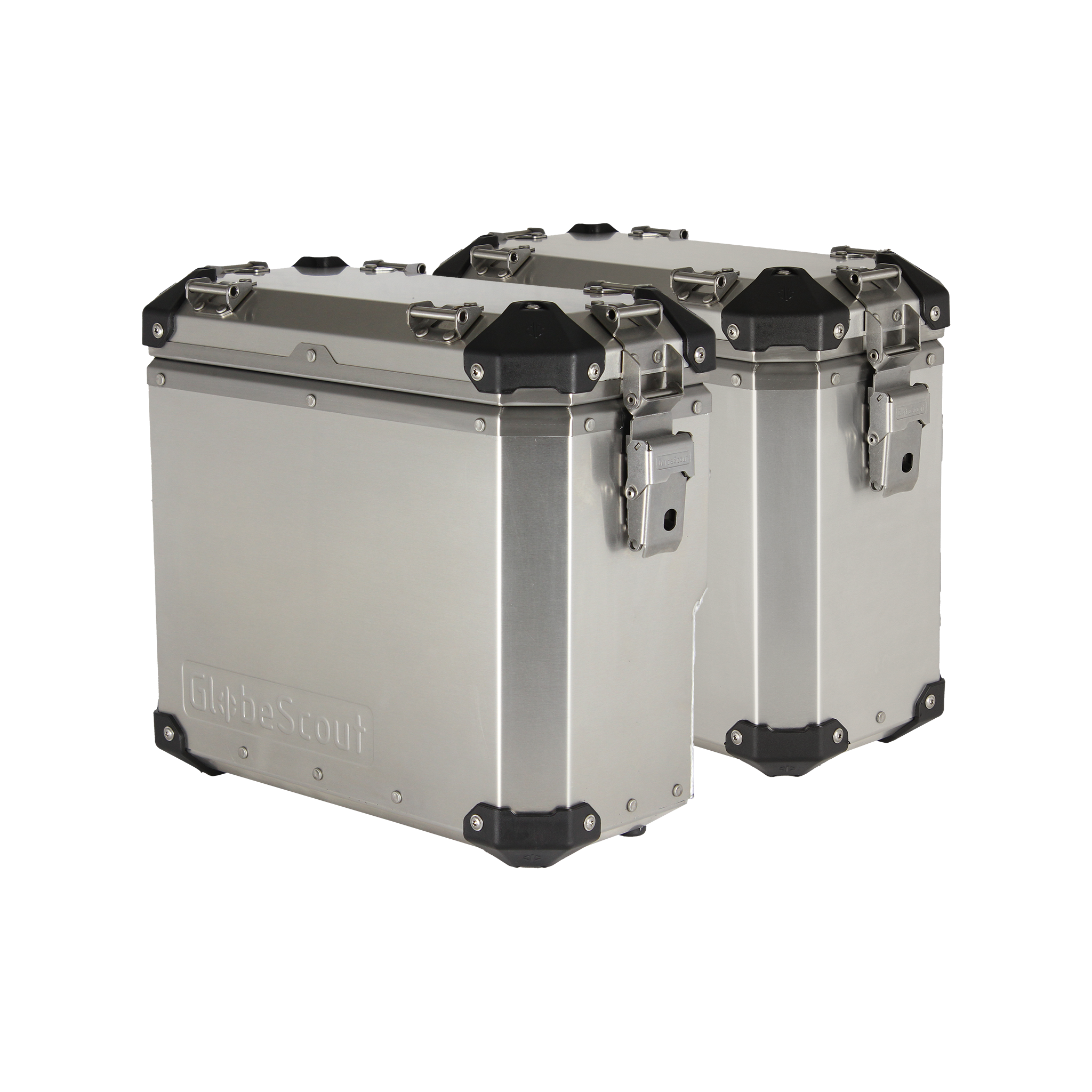 GlobeScout XPAN+ Aluminium Side Case System, Yamaha Tenere 700, 35L/31L Natural